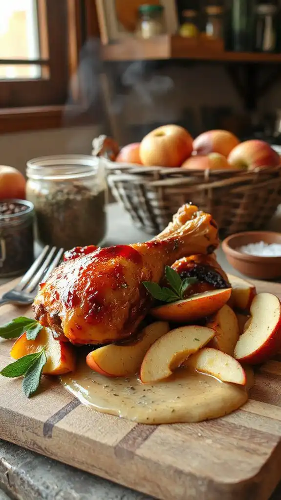 comforting apple sage chicken dish
