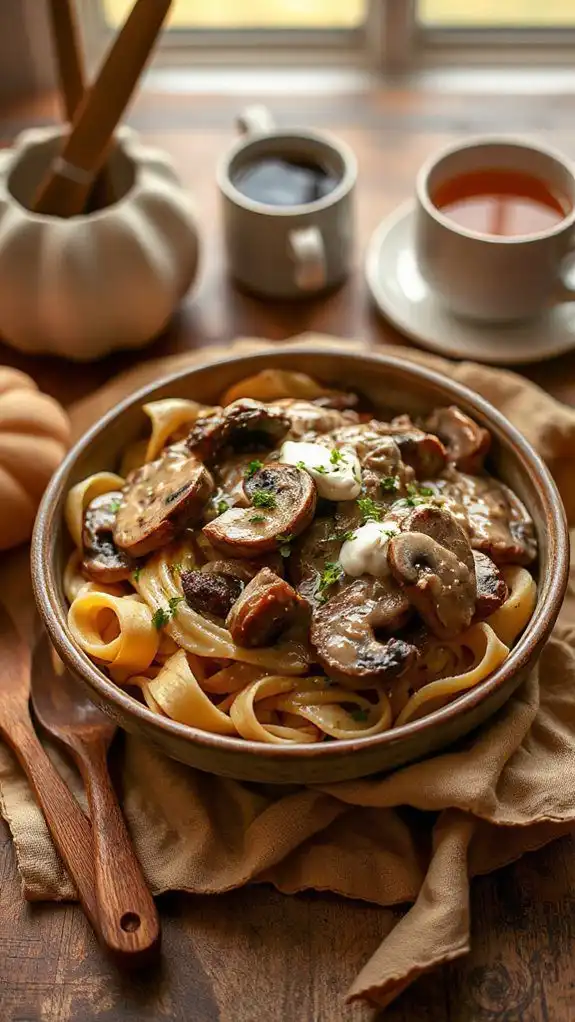comforting beef stroganoff dish