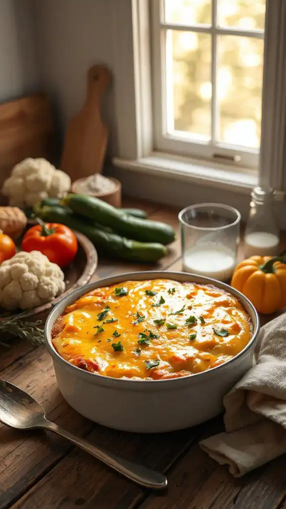 comforting cheesy cauliflower casserole
