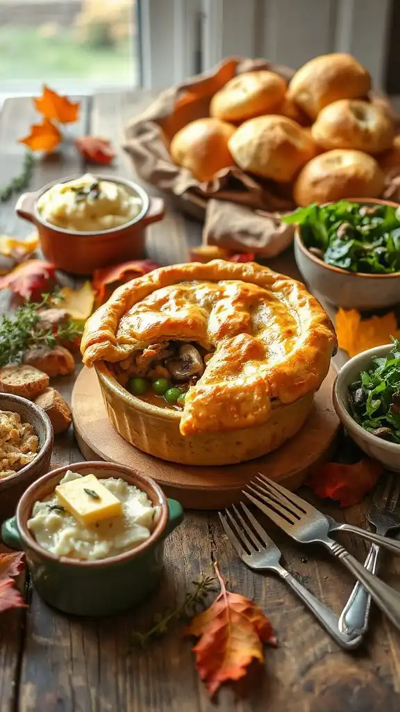comforting cheesy chicken pie