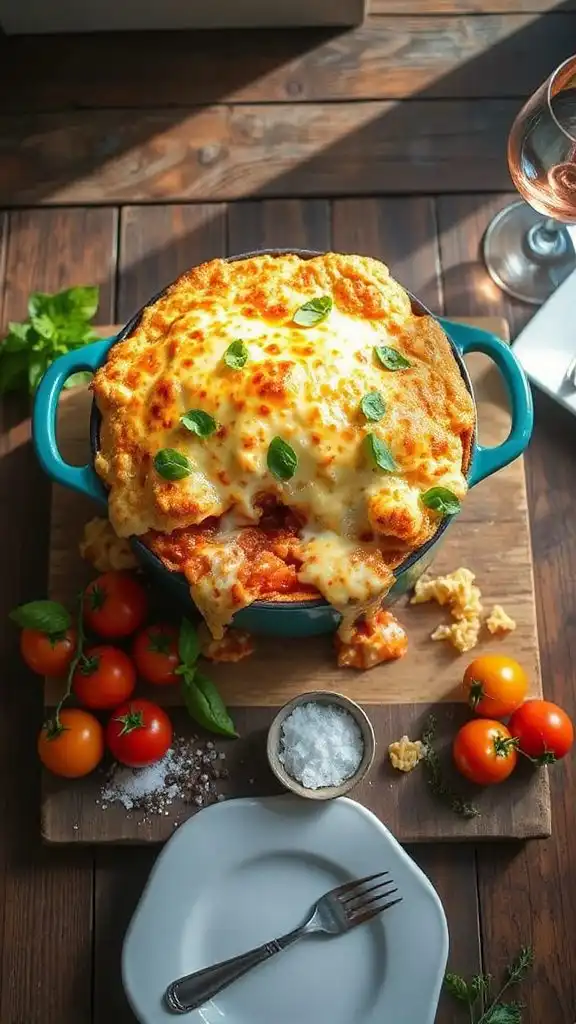 comforting cheesy pasta casserole