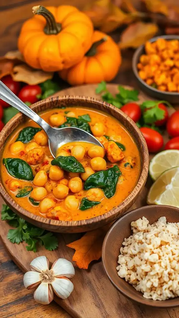 comforting chickpea spinach curry