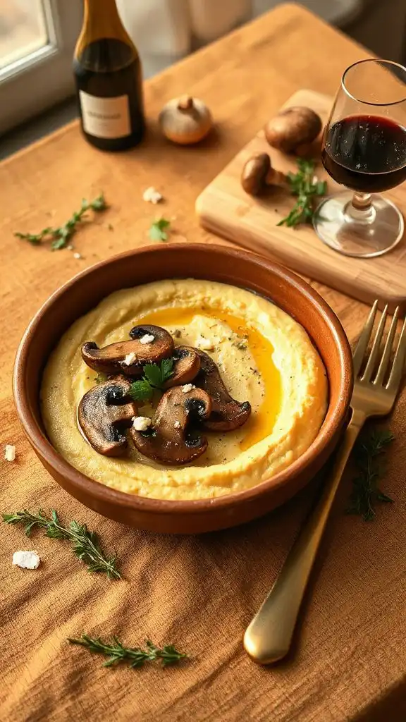 comforting mushroom thyme polenta