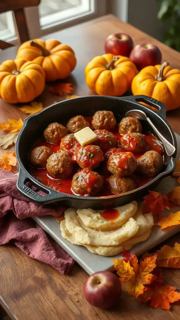 comforting one pan meatball dish