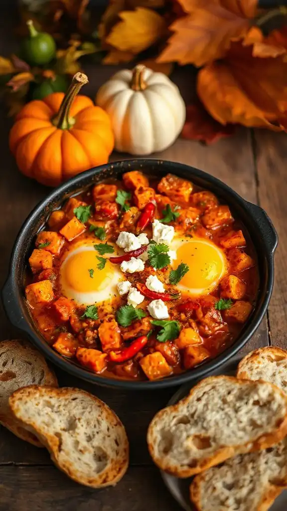 comforting pumpkin shakshuka dish