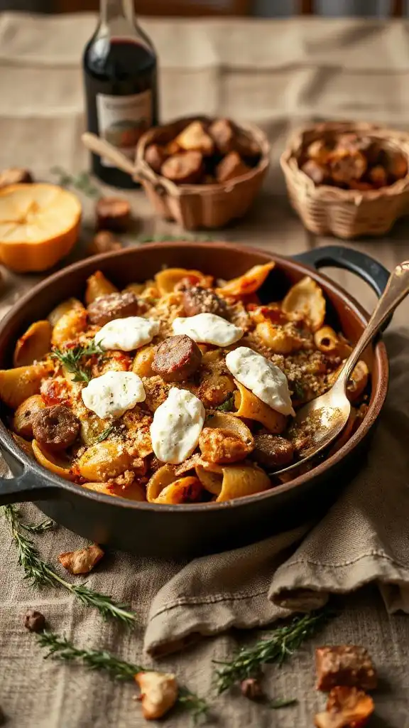 comforting sausage leek pasta