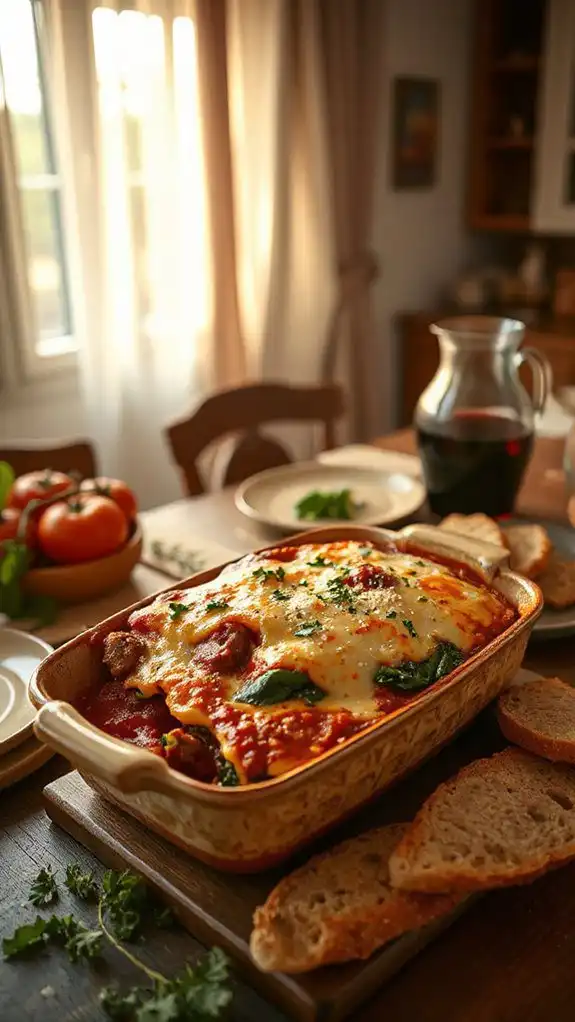 comforting sausage spinach lasagna