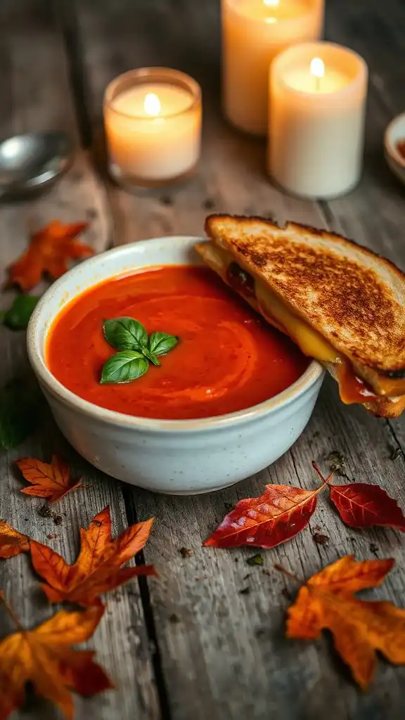 comforting soup and sandwich