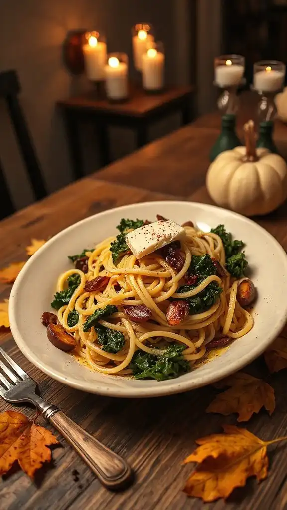 comforting spaghetti with kale
