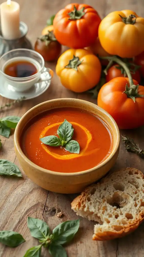 comforting tomato basil soup