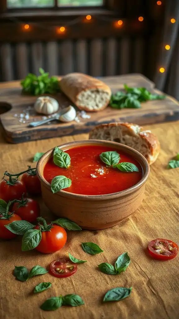 comforting tomato basil soup