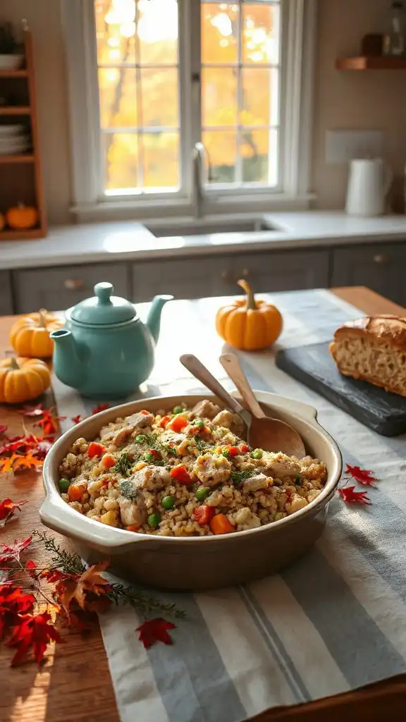 comforting turkey rice casserole