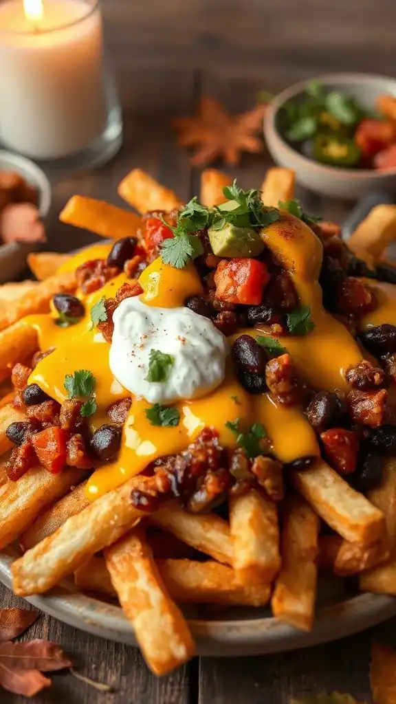 comforting vegan chili fries