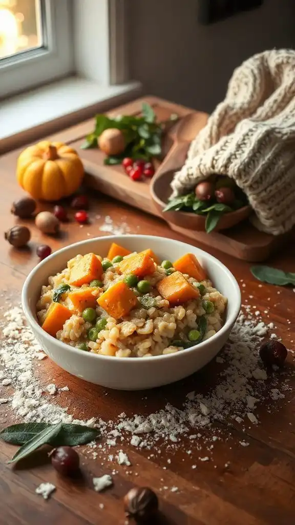 cozy autumn vegetable risotto