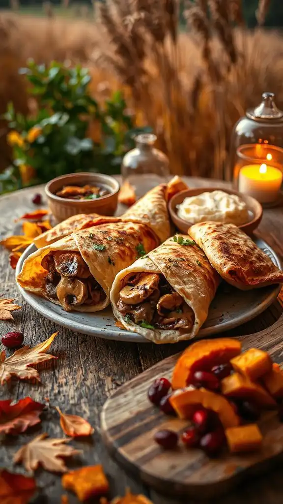 cozy beef stroganoff wraps