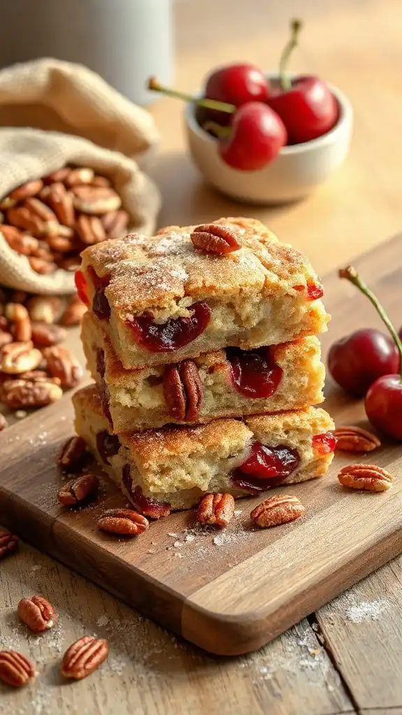 cozy cherry pecan mini slices