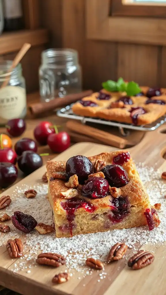 cozy cherry pecan mini slices