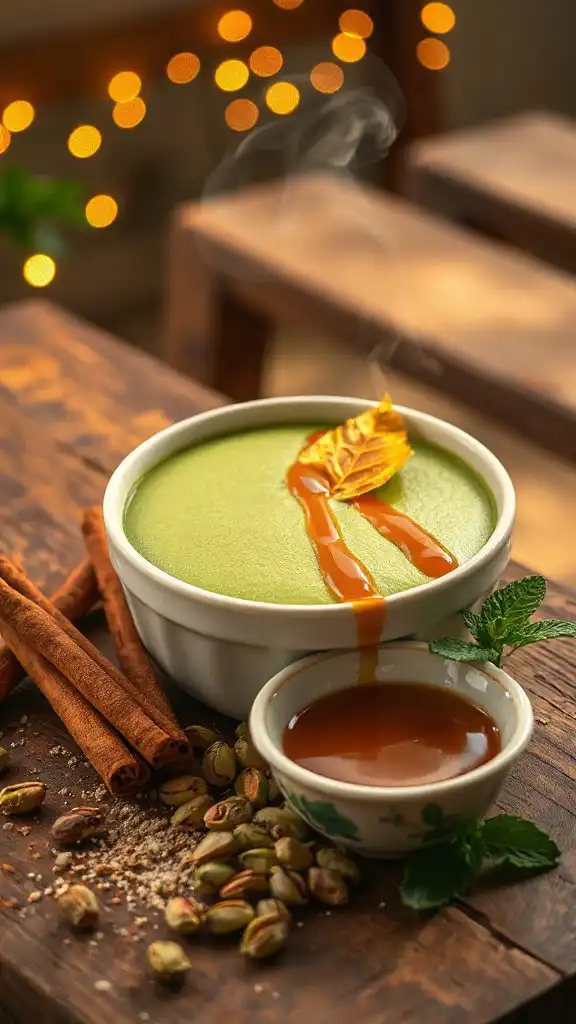 cozy cinnamon matcha dessert