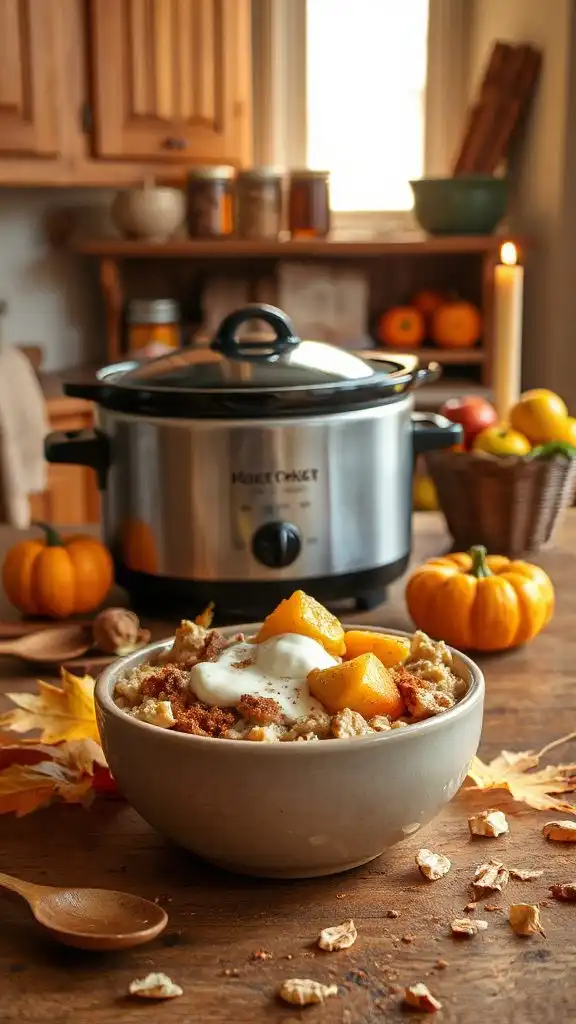 cozy crockpot apple oatmeal