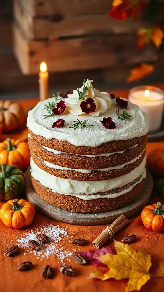 cozy festive gingerbread cake