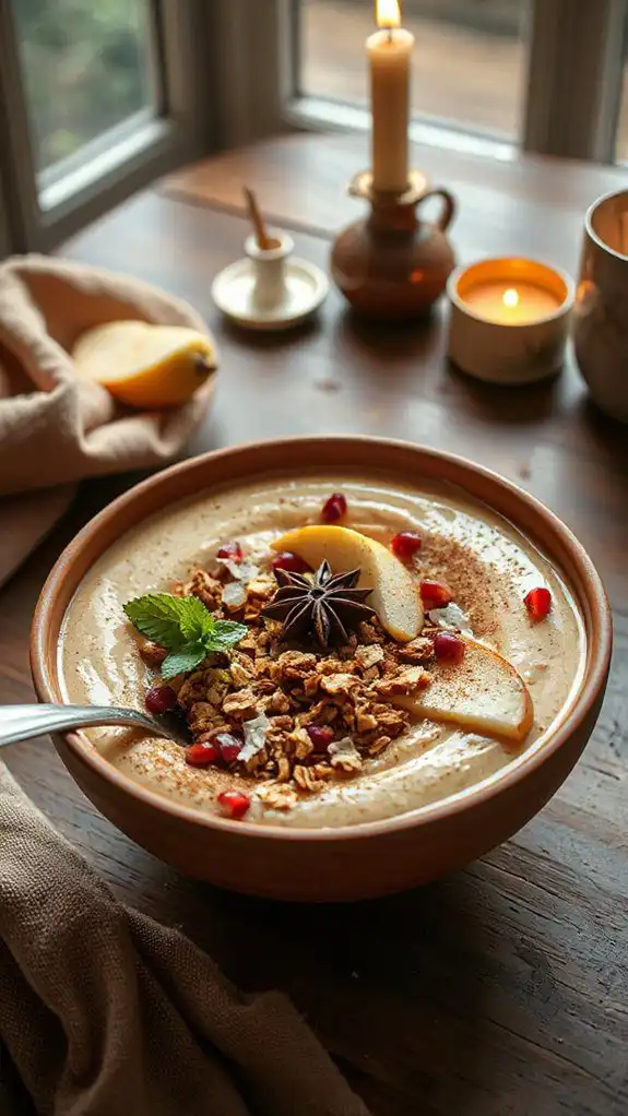 cozy gingerbread pear smoothie