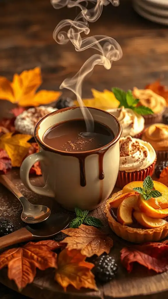 cozy hot cacao beverage