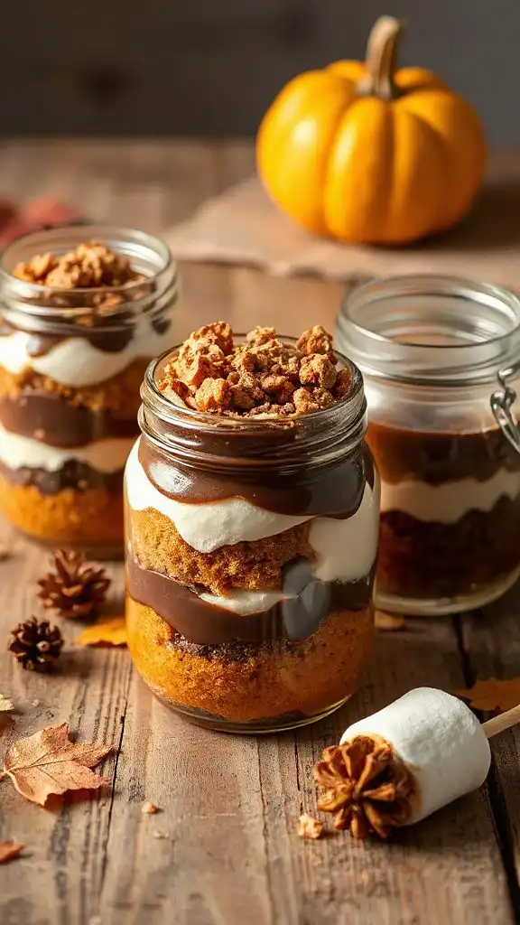 cozy layered s mores treats
