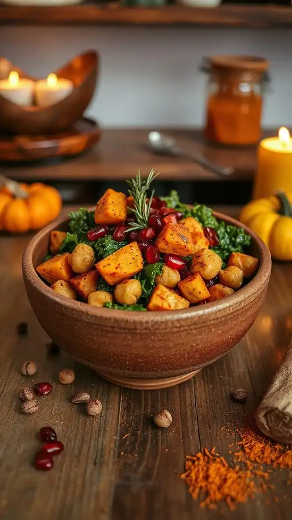 cozy spiced chickpea bowl
