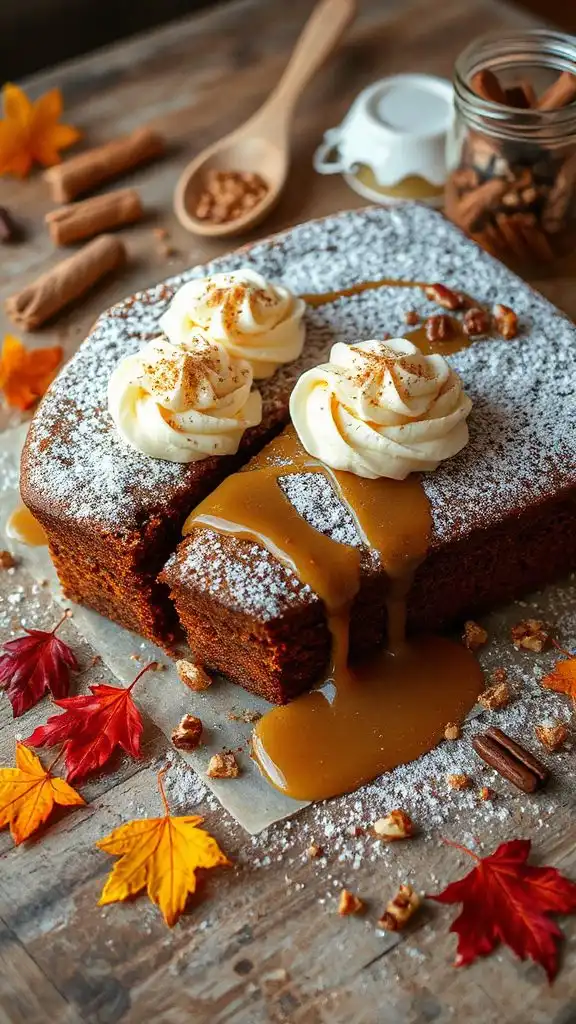 cozy spiced gingerbread dessert