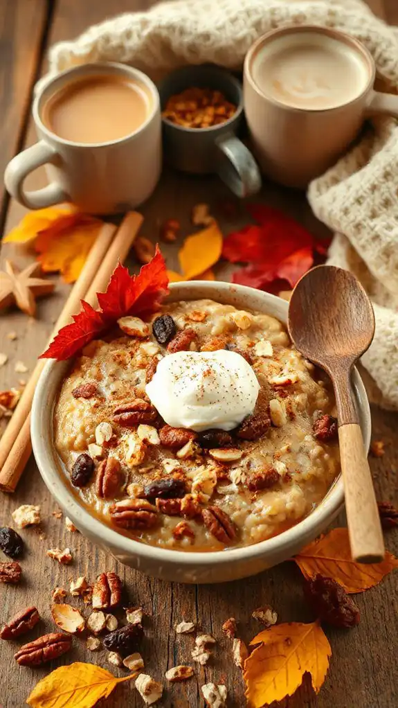 cozy spiced oatmeal breakfast
