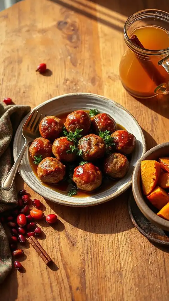 cozy turkey meatballs glaze