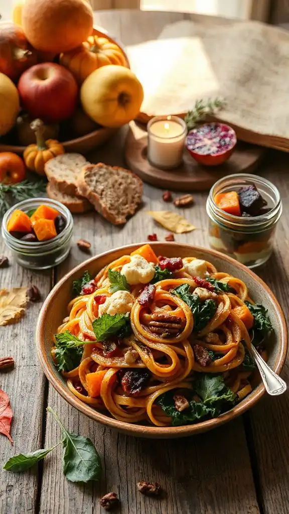 cozy vegan autumn pasta