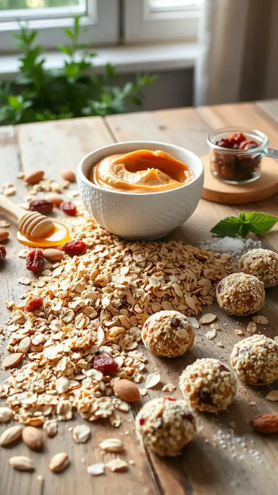 cranberry almond peanut butter energy balls