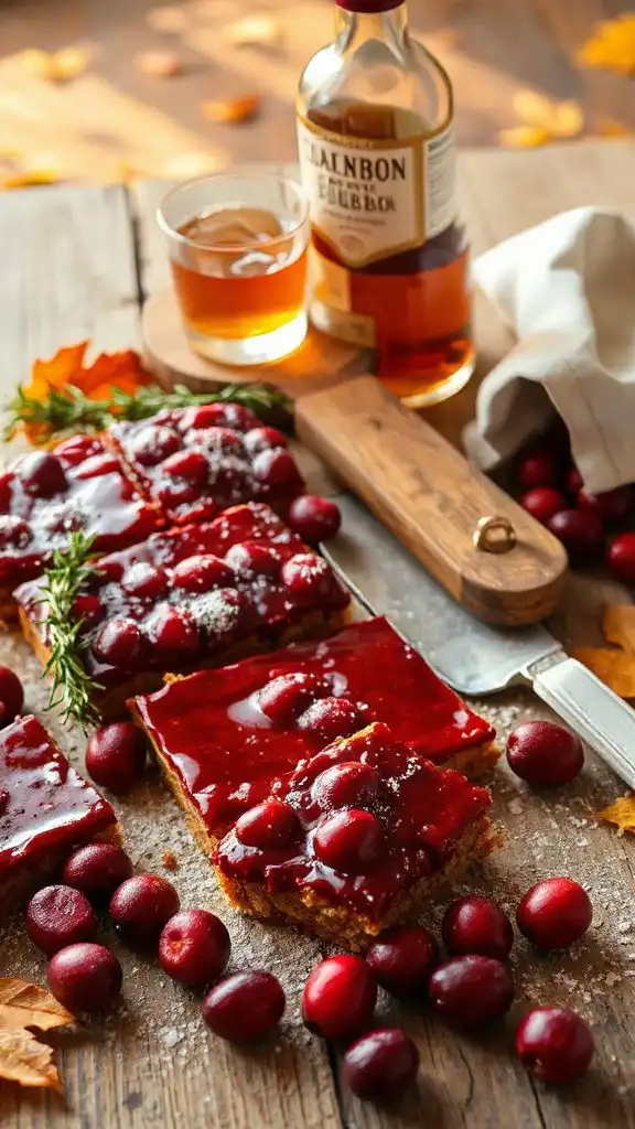 cranberry bourbon dessert bars