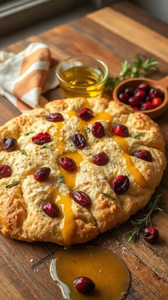 cranberry brie focaccia bread
