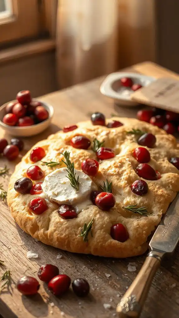 cranberry brie focaccia bread