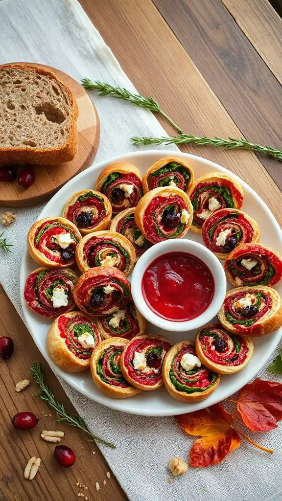 cranberry feta tortilla pinwheels