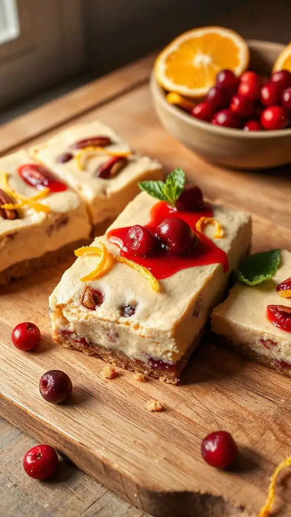 cranberry orange cheesecake bars recipe