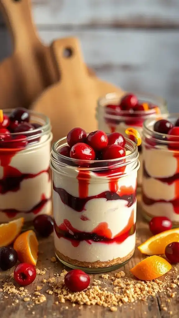 cranberry orange cheesecake jars