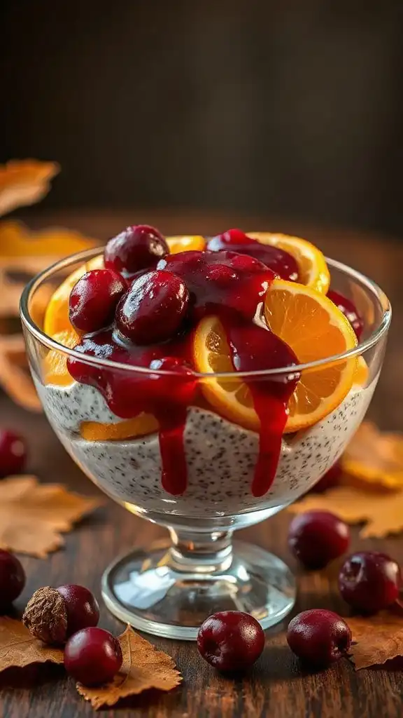 cranberry orange chia pudding