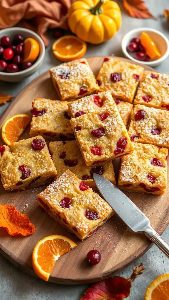 cranberry orange comforting blondies
