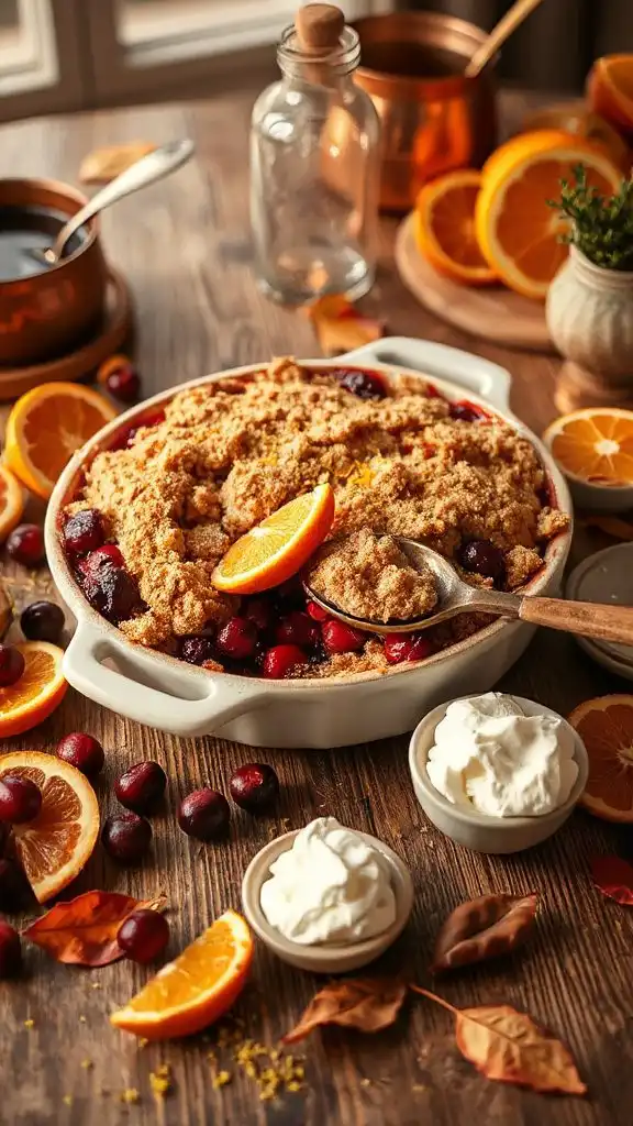 cranberry orange dessert crumble