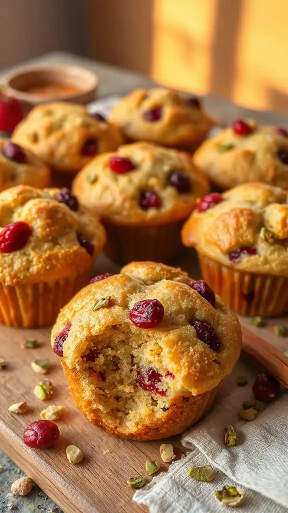cranberry orange pistachio muffins