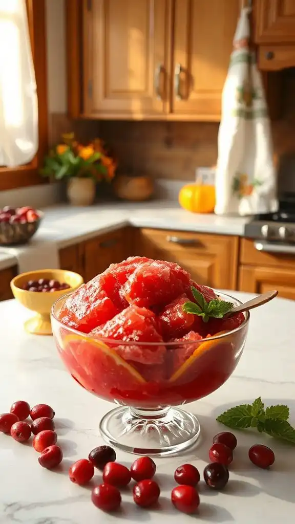cranberry orange sorbet delight