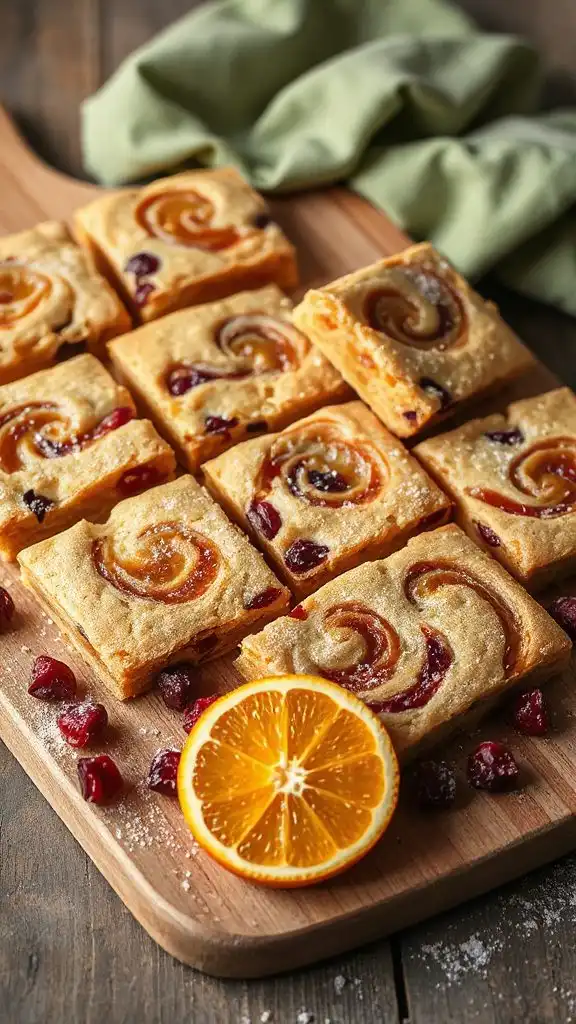 cranberry orange tahini blondies