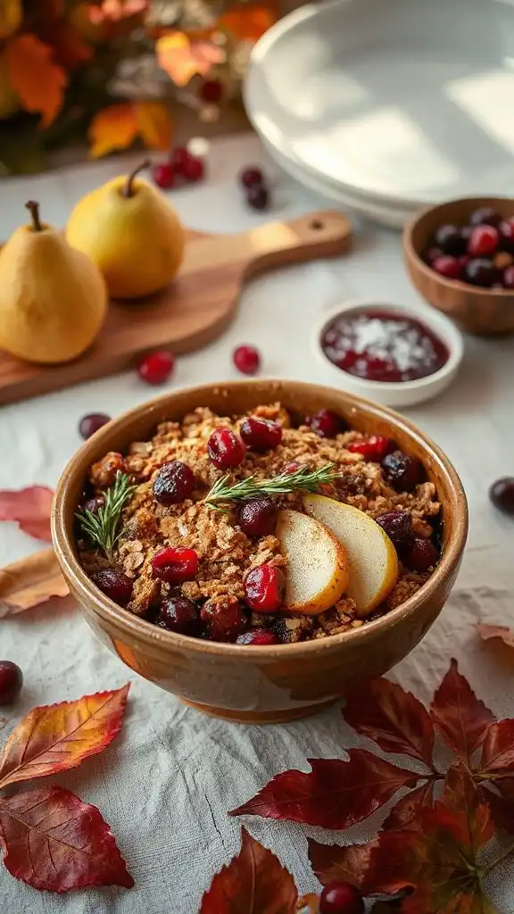 cranberry pear oat crisp