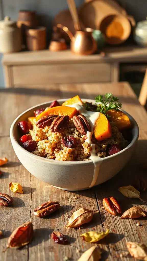 cranberry pecan quinoa bowl
