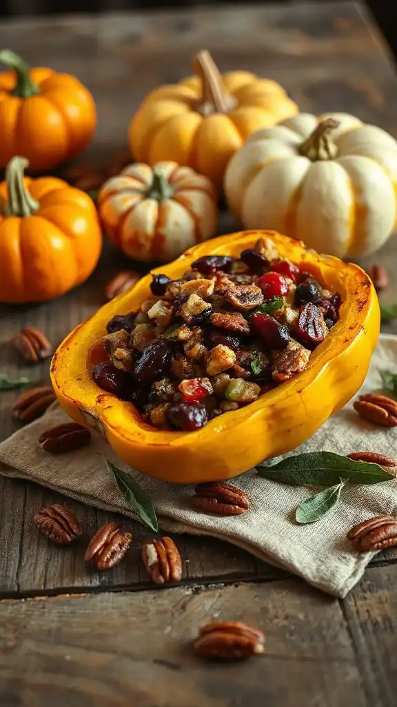 cranberry pecan stuffed squash