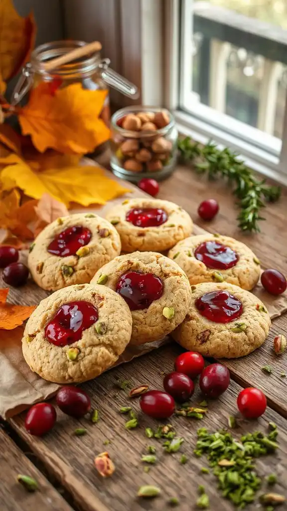 cranberry pistachio shortbread cookies