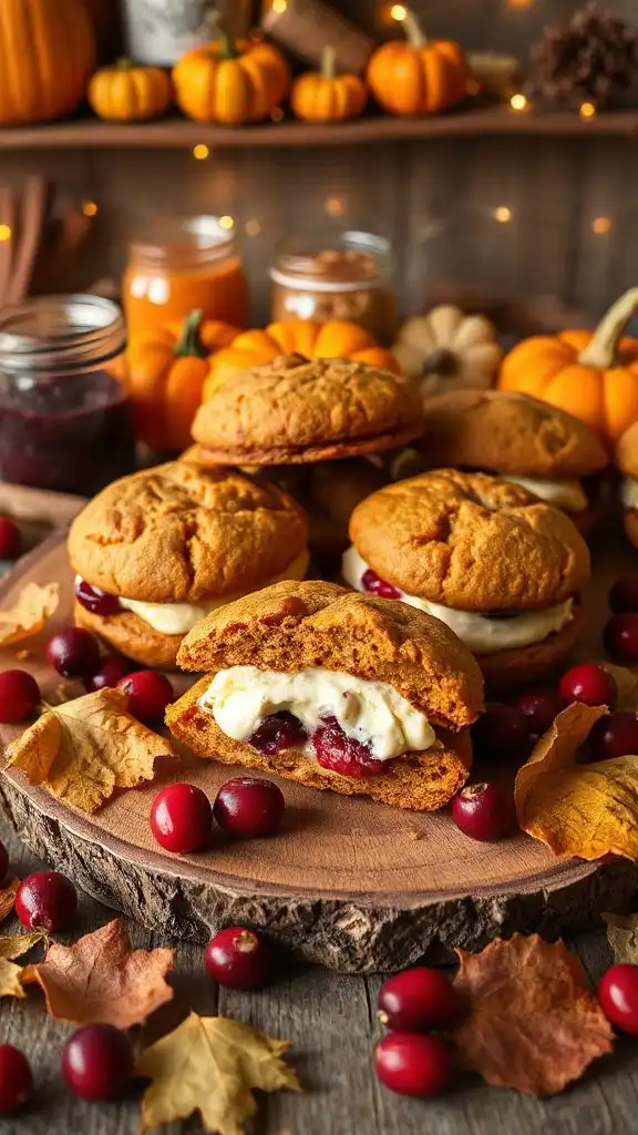 cranberry pumpkin whoopie pies